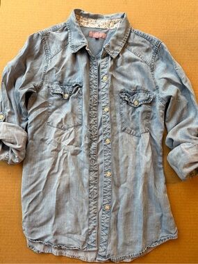 Harper Light Wash Chambray Button-Up Shirt